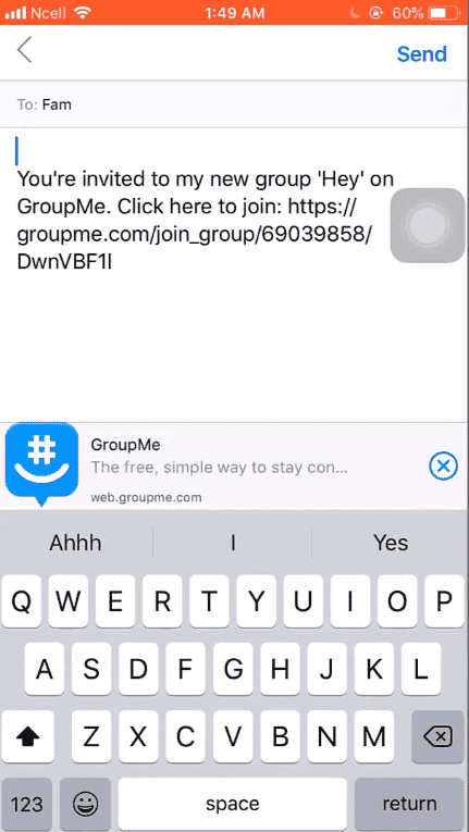 groupme click send