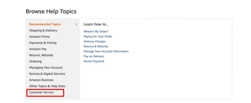 Click Amazon Customer Service